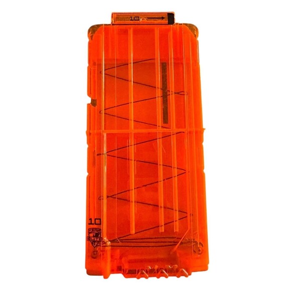 Nerf N-Strike Elite‎ 10 Round Foam Dart Ammo Clip Magazine Orange - Picture 1 of 4